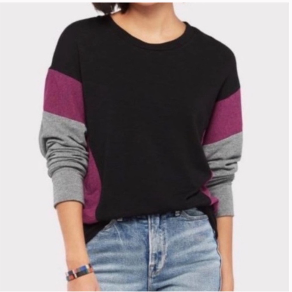 Sundry Colorblock Black, Purple and Gray Sweatshirt size 3